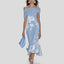 Women's Elegant Off Shoulder Floral Midi Dress