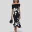 Women's Elegant Off Shoulder Floral Midi Dress