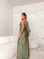 Women's Elegant One Shoulder High Slit Sheath Dress