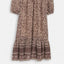 Women's Chic Brown Print V-Neck Midi Dress