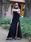 Women’s Elegant Scarf Neck Strapless High-Slit Dress