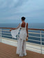 Women’s Elegant Scarf Neck Strapless High-Slit Dress