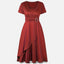 Women’s V-Neck Asymmetrical Hem Midi Dress