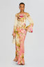 Women's Floral Bell Sleeve Evening Grown