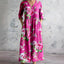 Women's Floral Boho Summer V-Neck Long Sleeve Flowy Maxi Dress