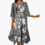 Women's Floral Midi Dress With Cardigan Set