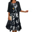 Women's Floral Midi Dress With Cardigan Set