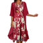 Women's Floral Midi Dress With Cardigan Set