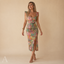 Women's Floral Side Slit Midi Summer Dress