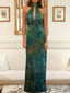Women's Floral Summer Halter Open Back Maxi Dress