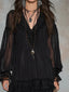 Women's Flowy Ruffle Hem Balloon Sleeve Mini Dress