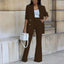 Women’s Double-Breasted Blazer and Flared Pants Set