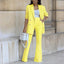 Women’s Double-Breasted Blazer and Flared Pants Set