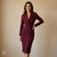 Women’s Formal Lapel Collar Blazer Midi Dress