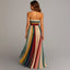 Women's Formal Ombre Striped Strapless Summer Maxi Dress