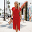 Women's Classic V-Neck Midi Dress