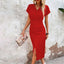Women's Classic V-Neck Midi Dress