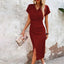 Women's Classic V-Neck Midi Dress