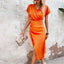 Women's Classic V-Neck Midi Dress