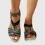 Women's Glitter O-Ring Ankle Strap Espadrille Platform Sandals