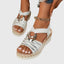 Women's Glitter O-Ring Ankle Strap Espadrille Platform Sandals