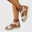 Women's Glitter O-Ring Ankle Strap Espadrille Platform Sandals