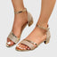 Women's Glittered Ankle Strap Heeled Sandals