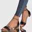 Women's Glittered Ankle Strap Heeled Sandals