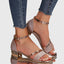 Women's Glittered Ankle Strap Heeled Sandals