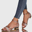 Women's Glittered Ankle Strap Heeled Sandals