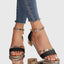 Women's Glittered Ankle Strap Heeled Sandals