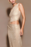 Women's Draped Gold Maxi Dress