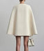 Women's V-Neck Double Breasted Cape Sleeve Blazer Dress