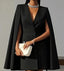 Women's V-Neck Double Breasted Cape Sleeve Blazer Dress
