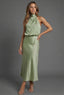 Women's Halterneck Wedding Guest Midi Dress