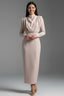 Women's Wedding Guest Fitted Mock Neck Long Sleeve Midi Dress