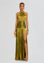Women's High Slit Halter Neck Maxi Dress