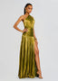 Women's High Slit Halter Neck Maxi Dress
