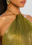 Women's High Slit Halter Neck Maxi Dress