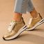 Women's Lace-Up with Side Zip and Contrast Stitching Platform Sneakers