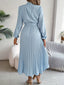Women’s Long Sleeve Pleated Midi Dress