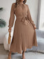 Women’s Long Sleeve Pleated Midi Dress