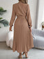 Women’s Long Sleeve Pleated Midi Dress