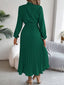 Women’s Long Sleeve Pleated Midi Dress