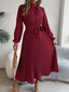 Women’s Long Sleeve Pleated Midi Dress