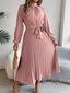 Women’s Long Sleeve Pleated Midi Dress