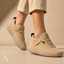 Women's Low-Top Elastic-Lace Hook-and-Loop Strap Casual Sneakers