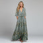 Women's Low V-Neck Floral Summer Maxi Dress