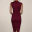 Women's Mock Neck Tie Ruched Sheath Midi Dress