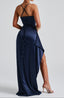 Women's Elegant Navy Blue Formal Evening Maxi Dress